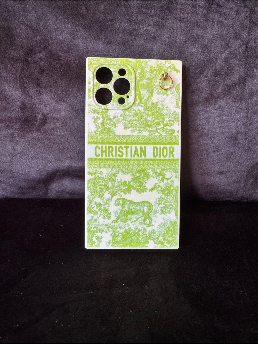 DIOR Toile de Jouy iPhone 13/14 Pro Case Green Animal Print NWOT